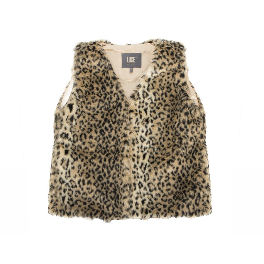 Luxe Fashion Classic Faux faux Women Vest  1-Piece  Leopard Image 1