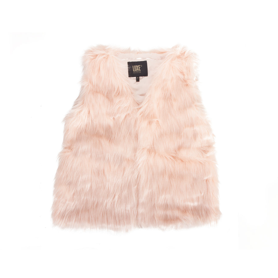 Luxe Fashion Classic Faux faux Women Vest  1-Piece  Pink  2 Image 1