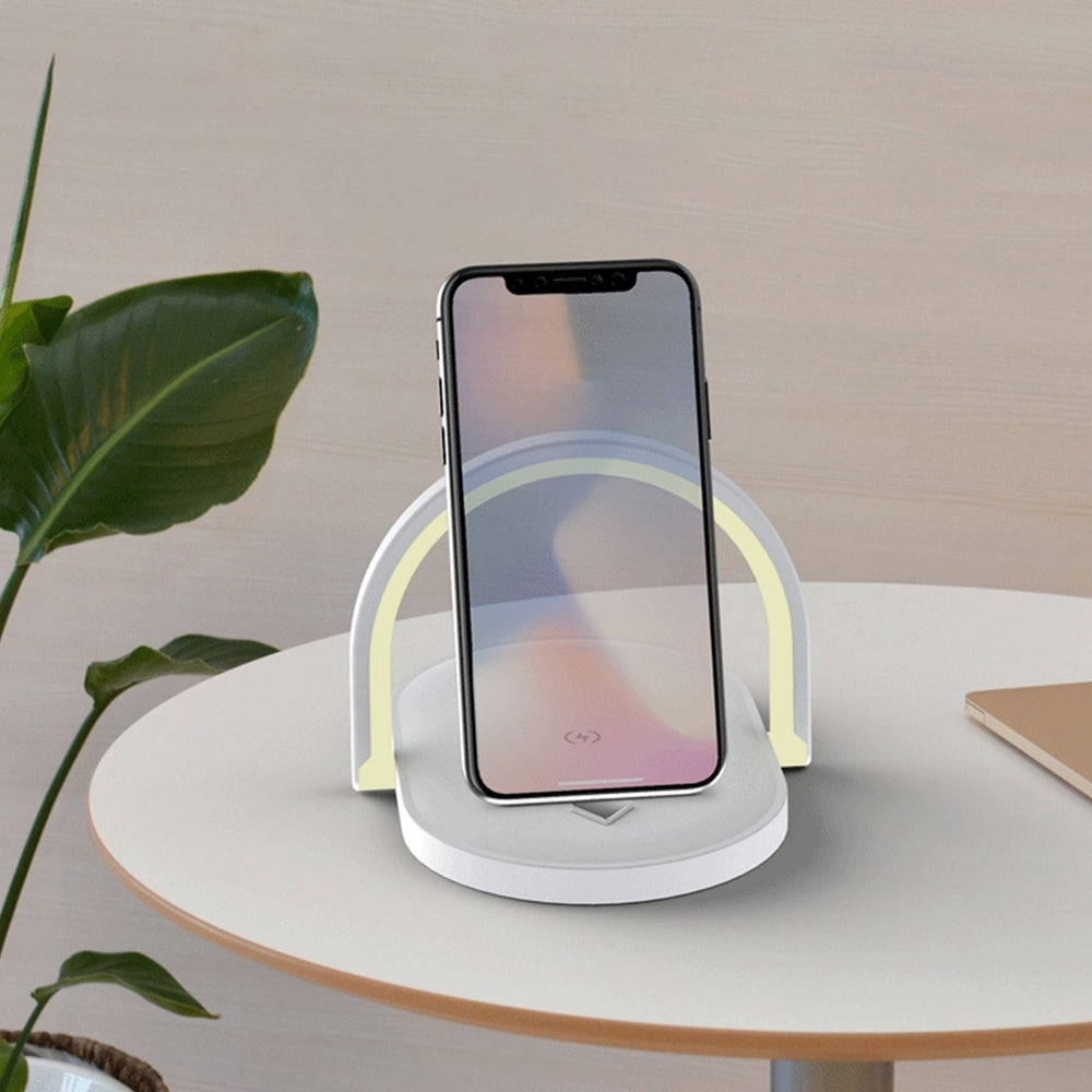 3 in 1 Wireless Charging Bedside Lamp - Wireless ChargingSmartphone Standand Bed Side Light Image 2