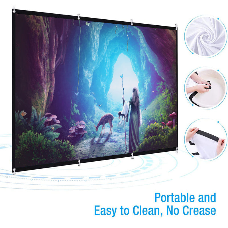 100 Inch Foldable Projection Screen 16:9 HD 4K Home Theater Cinema Movie Projector Screen Image 6