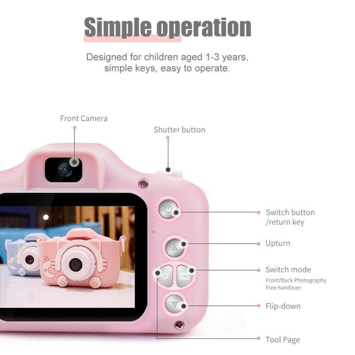 Children Digital Cameras Kids 2.0" 1080P Toddler Video Recorder For Boys Girls Image 3