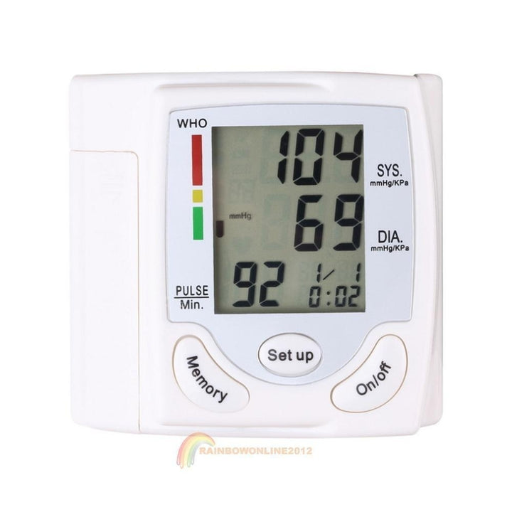 Digital LCD Health Arm Meter Pulse Wrist Blood Pressure Monitor Sphygmomanometer Image 6