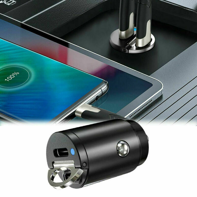 Dual USB Car Charger Type C QC3.0 30W Fast Charging Car Phone Charger Adapter Image 6