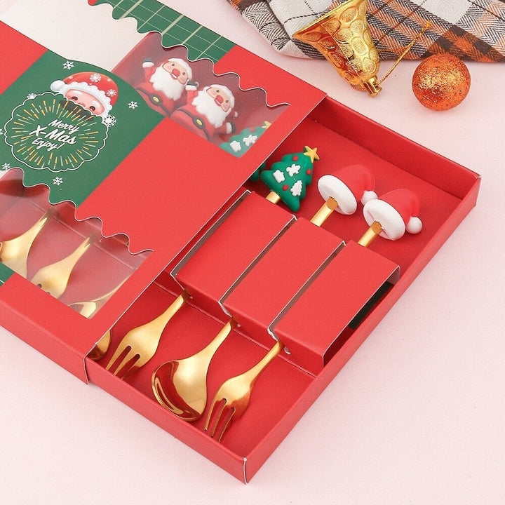 Elegant Christmas Cutlery Set Ideal for Hosting Gift Giving and Celebrating Image 3