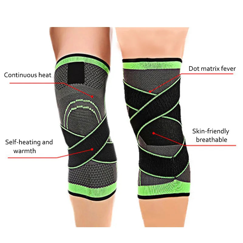 3D Weaving Knee Protector Brace Support Pad Sports Protective Breathable Running Image 3
