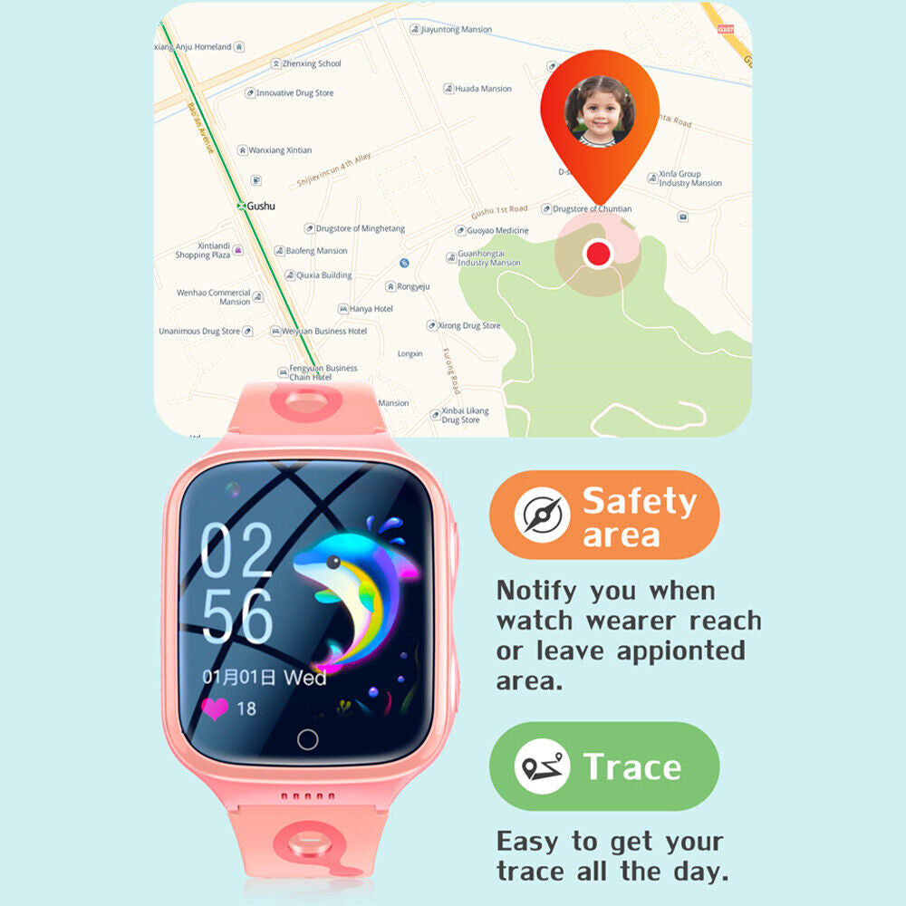 4G Kids Smart Watch Phone 1000mAh Waterproof Wifi Video Call SOS GPS LBS Tracker Image 8