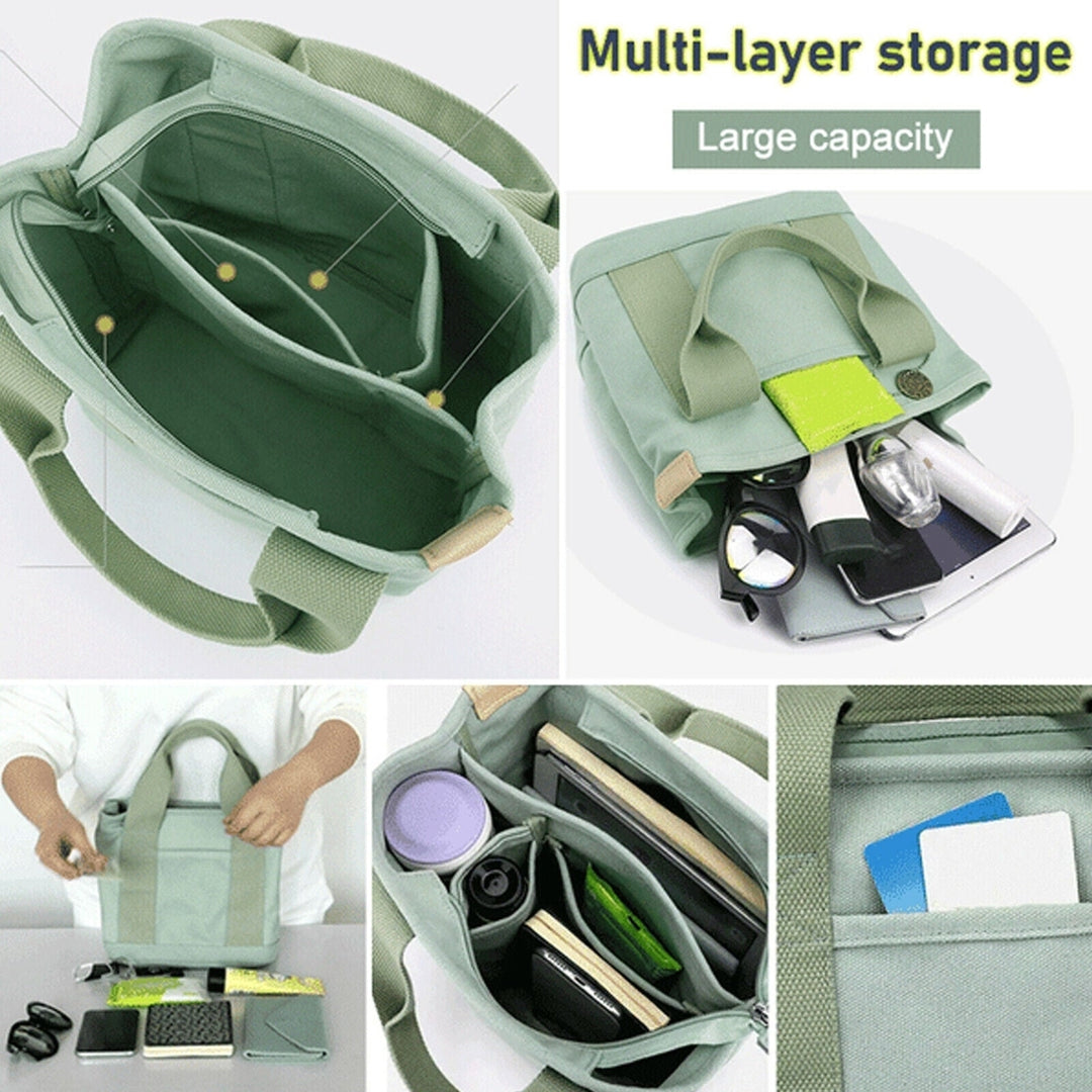 Japanese Large Capacity Multi-Pocket Handbag Image 7