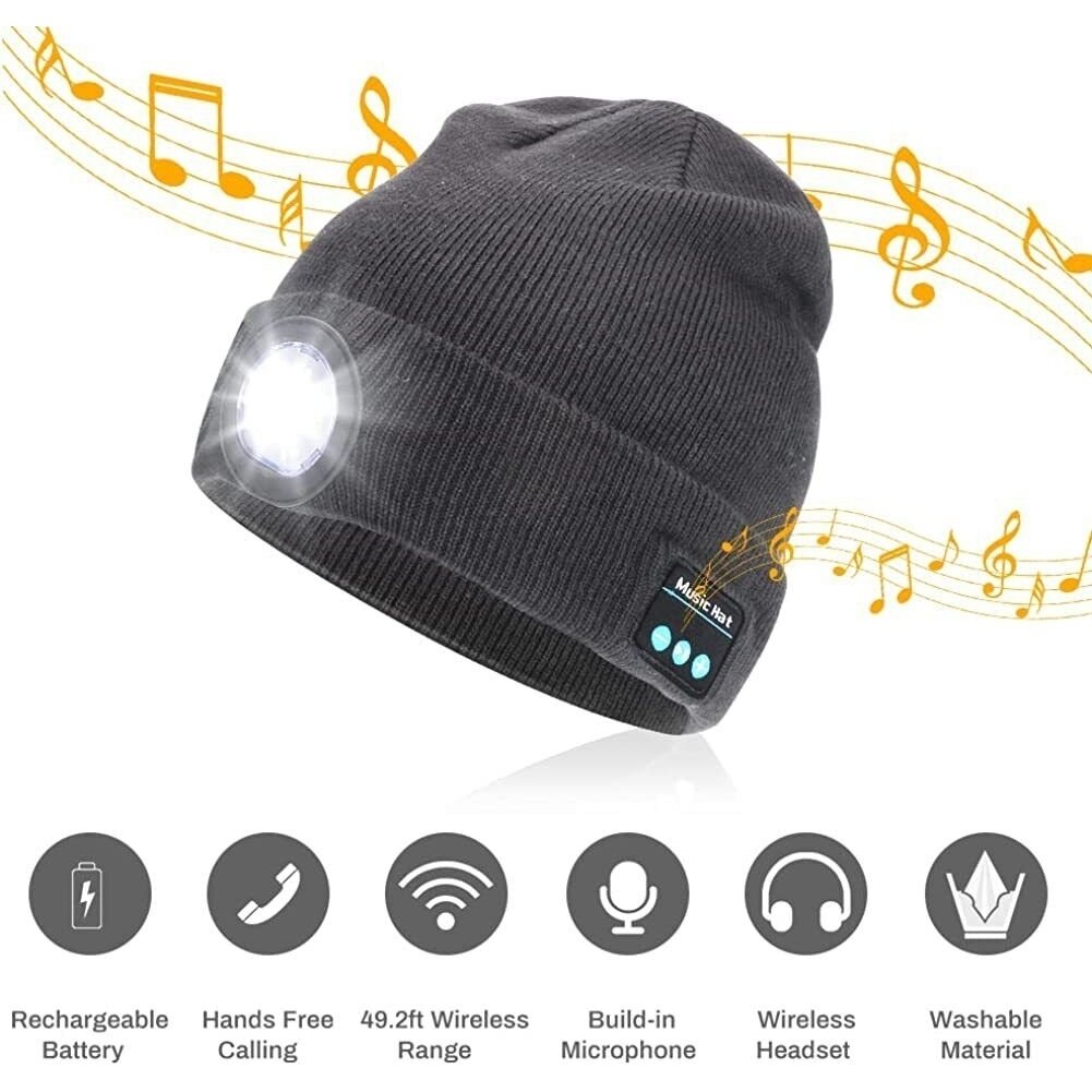 Bluetooth Music Beanie with Headlamp Image 4