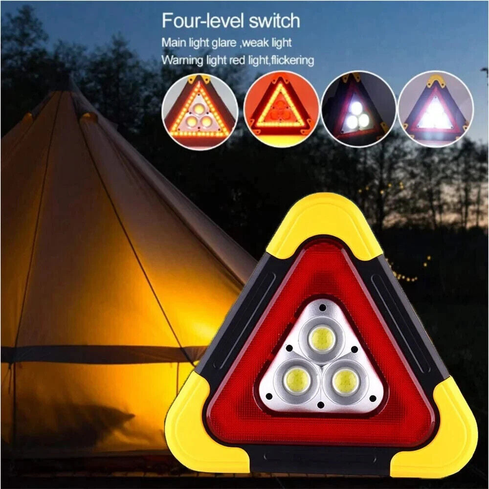 Portable Car Triangle LED Warning Light Tail Rear Red Safety Strobe Stop Flash Image 2