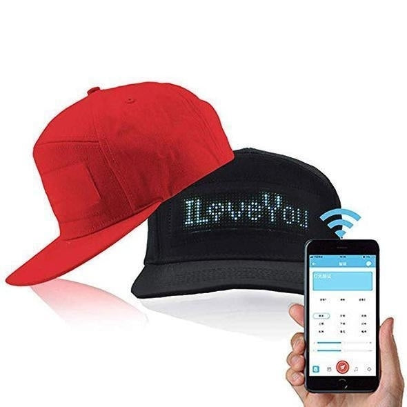 Programmable Hat LED Message Hiphop Cap Image 3