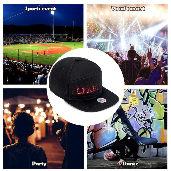 Programmable Hat LED Message Hiphop Cap Image 4