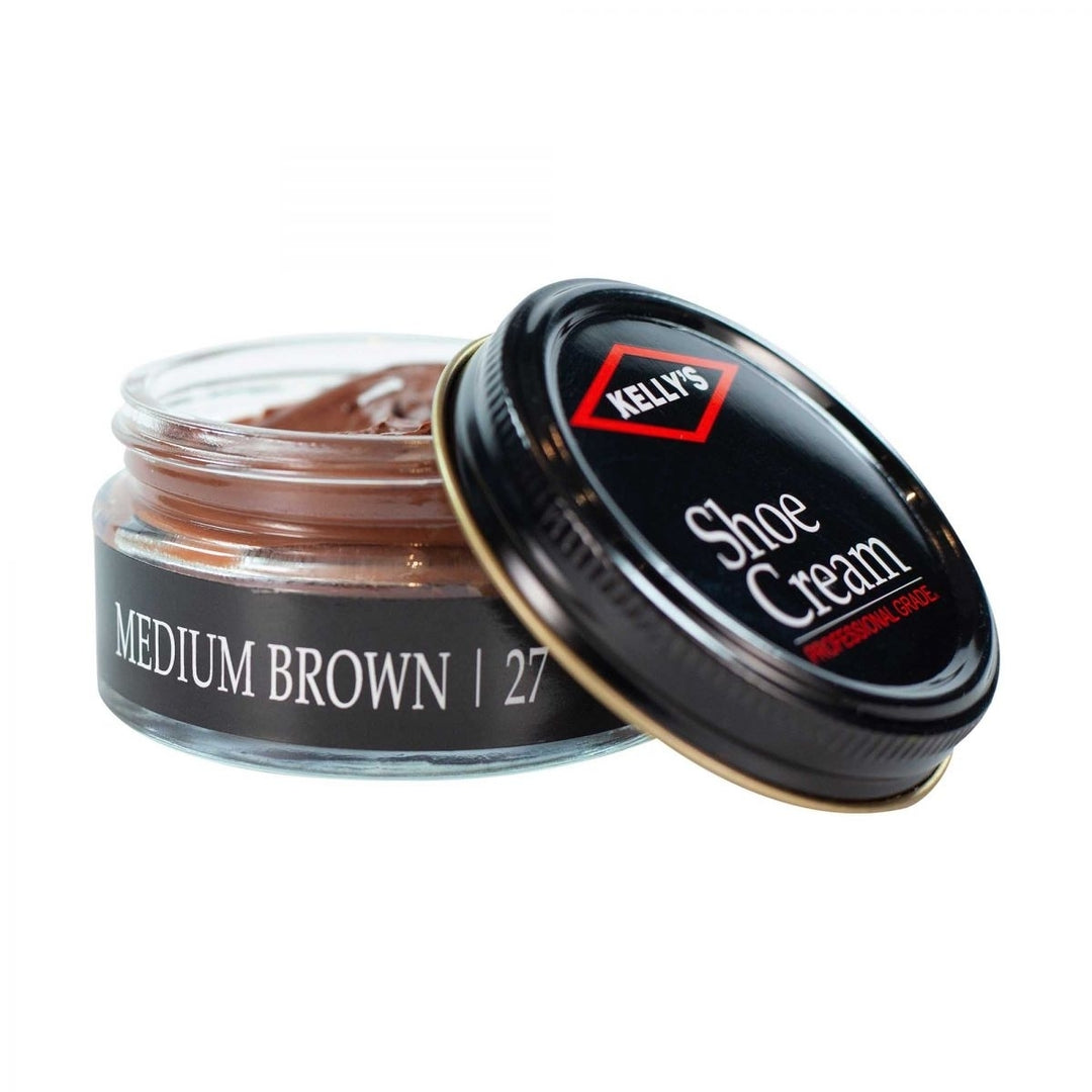 Kellys Shoe Cream Polish (1.5 oz jar) Medium Brown - KSC-27 ONE SIZE Medium Brown Image 1