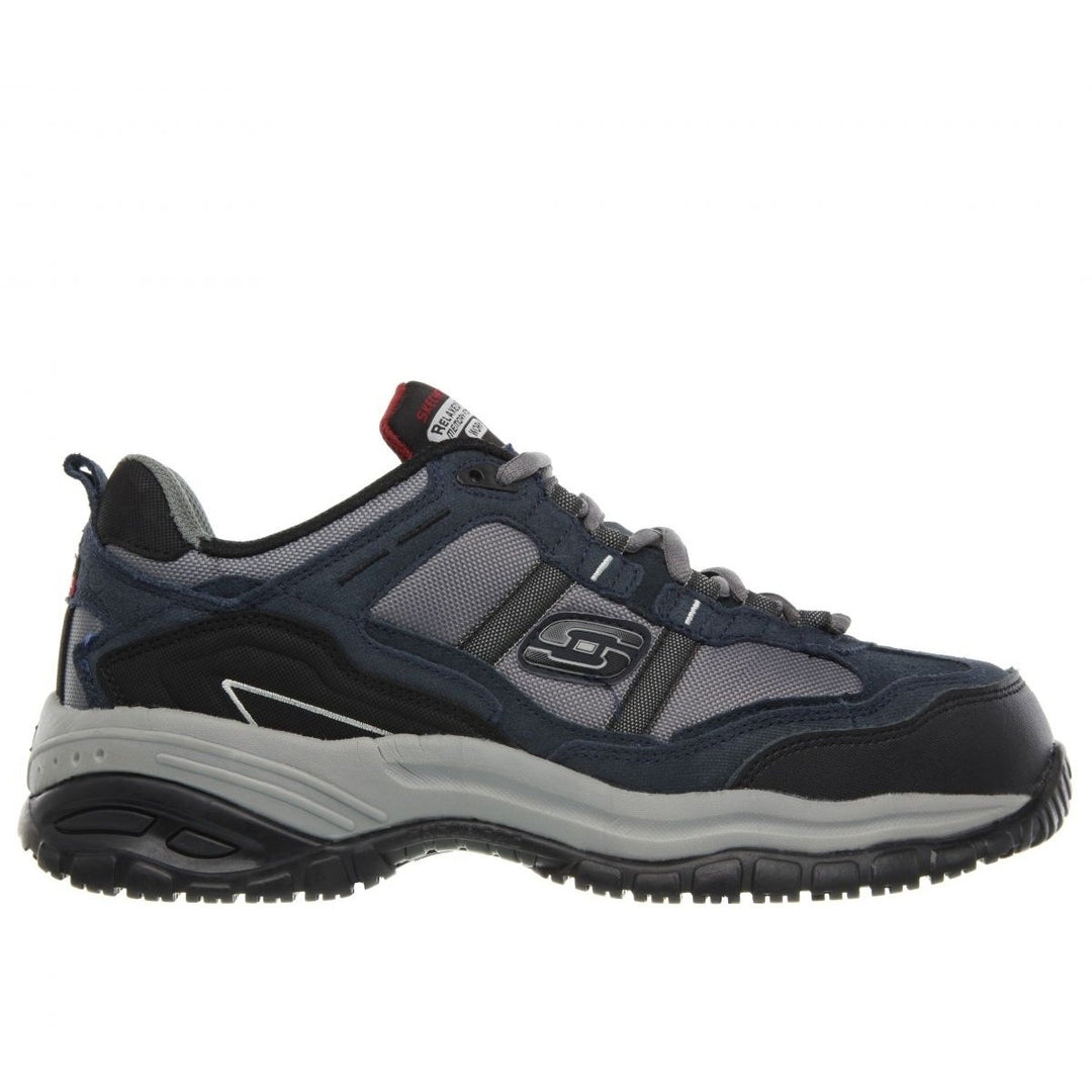 SKECHERS WORK Mens Relaxed Fit Soft Stride Grinnel Composite Toe Work Shoe Navy/Grey - 77013-NVGY Navy / Grey Image 1