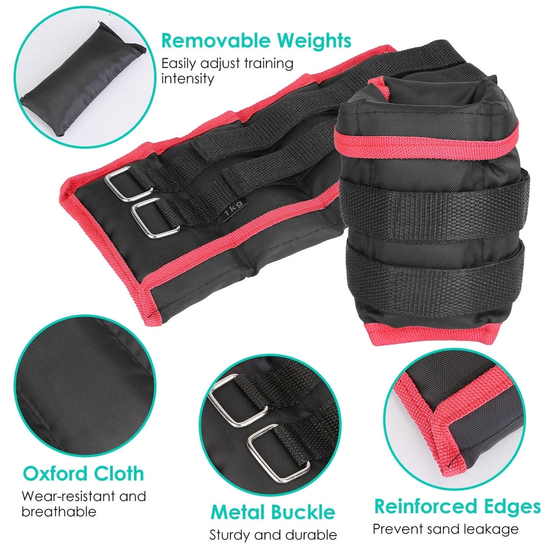 Ankle Weights Set Pair Wrist Arm Ankle Weight with Iron Sandbags Fillings Image 8
