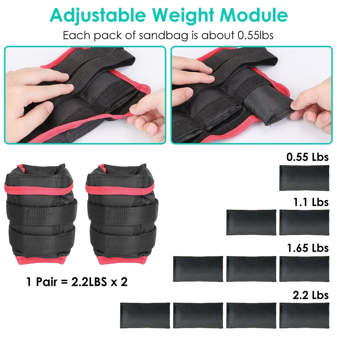 Ankle Weights Set Pair Wrist Arm Ankle Weight with Iron Sandbags Fillings Image 9