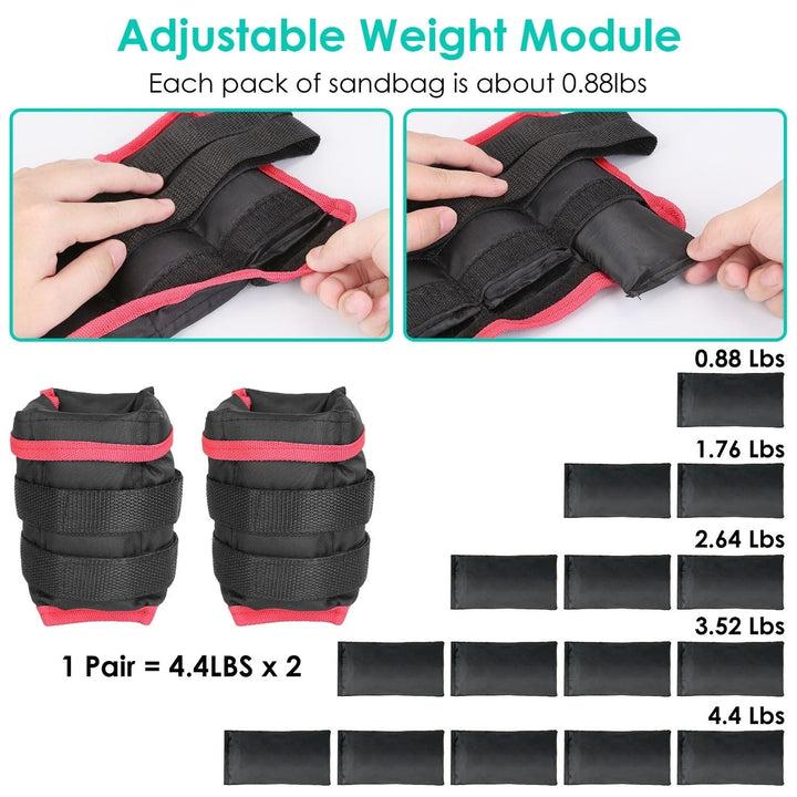 Ankle Weights Set Pair Wrist Arm Ankle Weight with Iron Sandbags Fillings Image 10