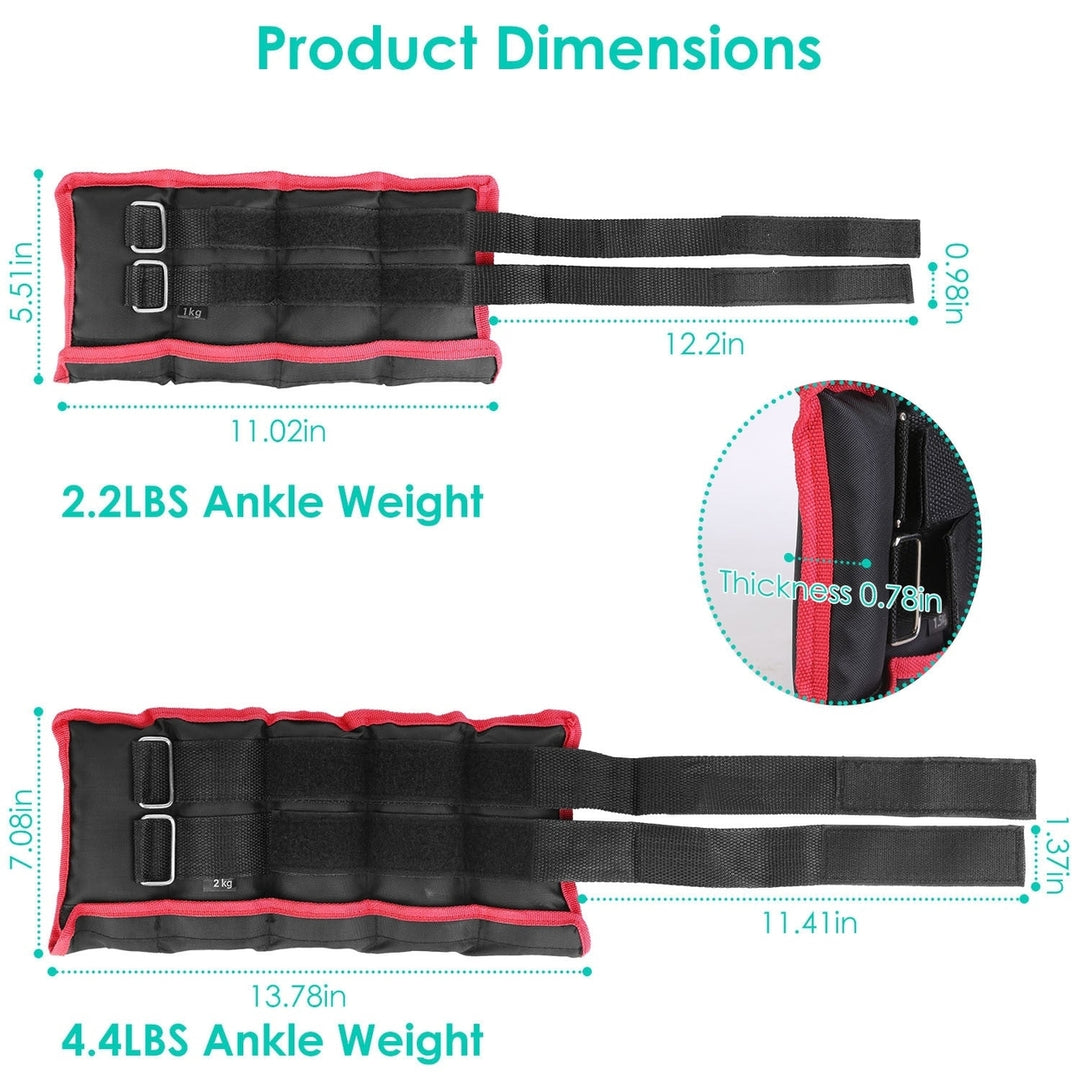 Ankle Weights Set Pair Wrist Arm Ankle Weight with Iron Sandbags Fillings Image 12