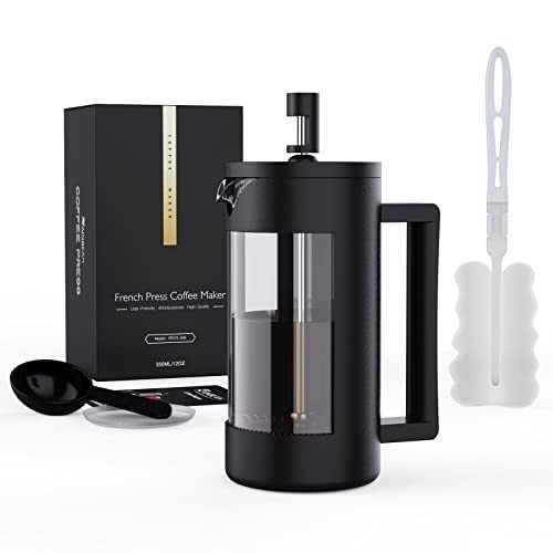 French Press Coffee Maker Camping French Coffee Press Glass Heat Resistant Thickened Glass Coffee Press Rust Free and Image 1