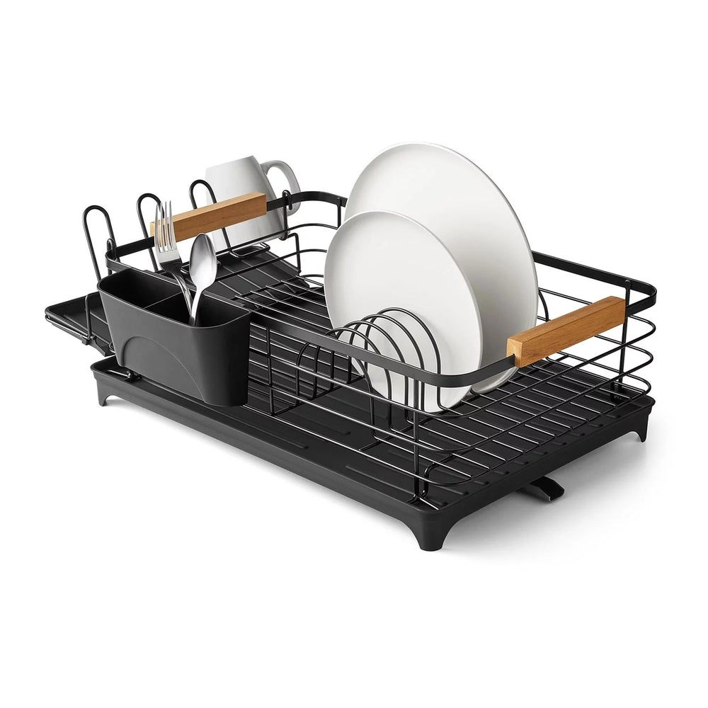 Members Mark Modern Dish Rack With Utensil Caddy And Glassware HolderBlack Image 2