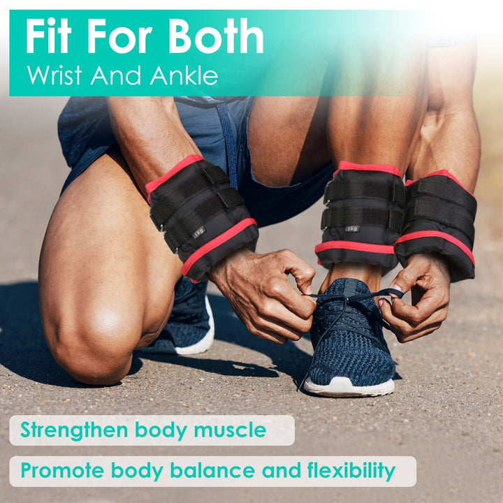 Ankle Weights Set 2.2 4.4LBS Pair Wrist Arm Ankle Weight with Iron Sandbags Fillings Image 7