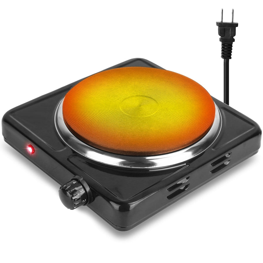 1500W Electric Single Burner Portable Heating Hot Plate Stove Countertop RV Hotplate with Non Slip Rubber Feet 5 Image 1
