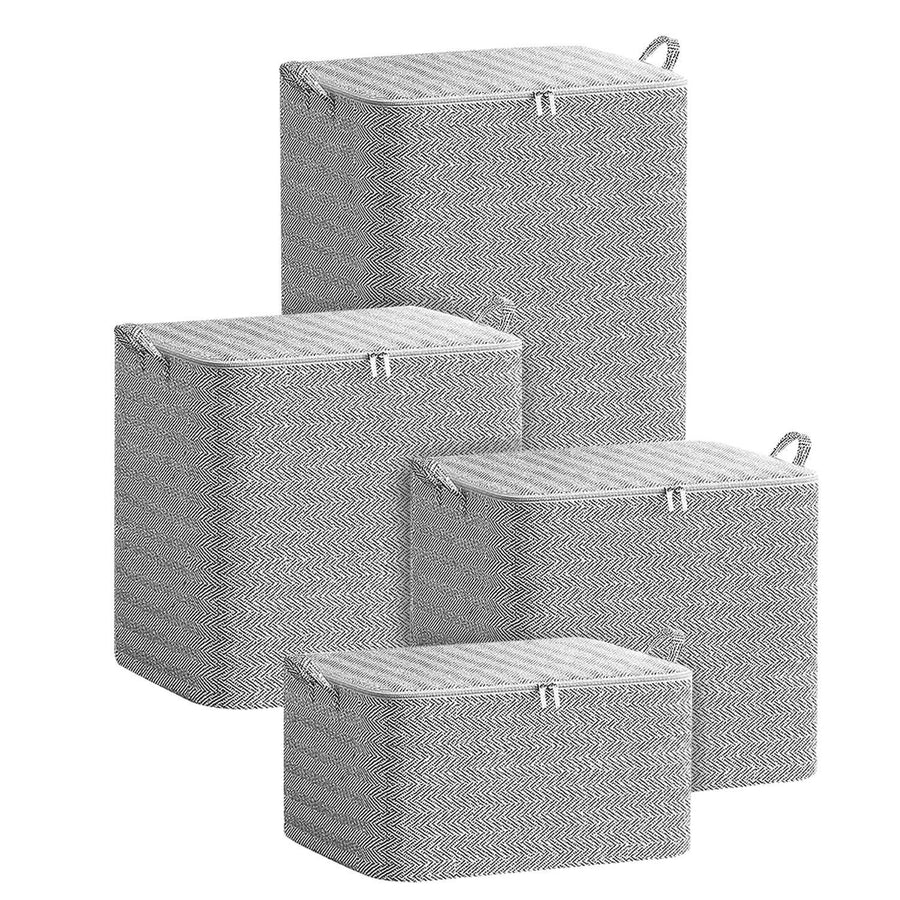 4 Pack Foldable Non Woven Storage Bags Closet Organizers Wardrobe Sorting Baskets Image 1