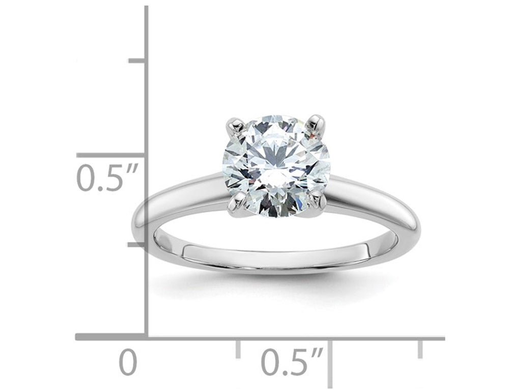 1.50 Carat (ctw VS2D-E-F) Certified Lab-Grown Diamond Solitaire Engagement Ring in 14K White Gold Image 2