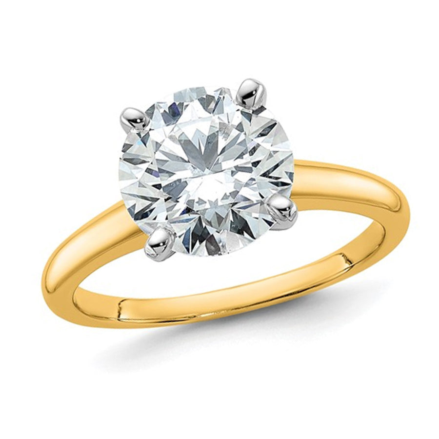 3.50 Carat (ctw VS2-VS1D-E-F) IGI Certified Lab-Grown Diamond Solitaire Engagement Ring in 14K Yellow Gold Image 1