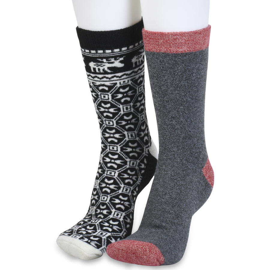 Gaahuu womens super soft fully cushioned thermal boot socks-2pr Image 1