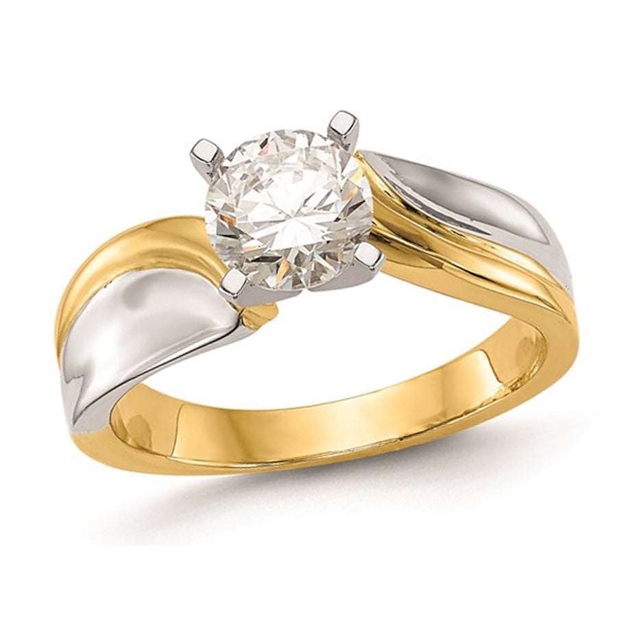 1.00 Carat (ctw VS2-VS1D-E-F) IGI Certified Lab-Grown Diamond By-Pass Engagement Ring 14K Yellow Gold Image 1