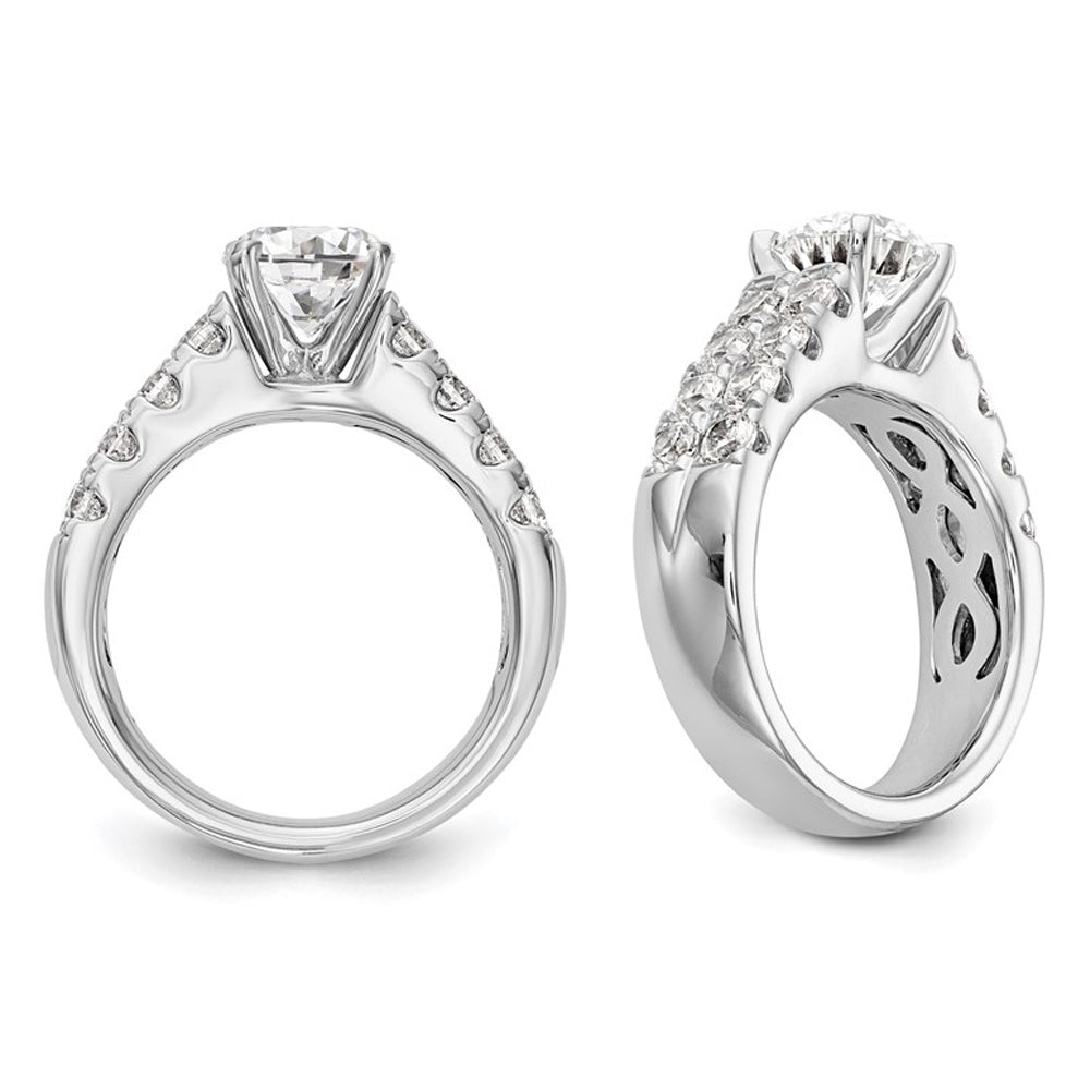 2.44 Carat (ctw VS2-VS1D-E-F) IGI Certified Round Lab-Grown Diamond Engagement Ring 14K White Gold Image 3