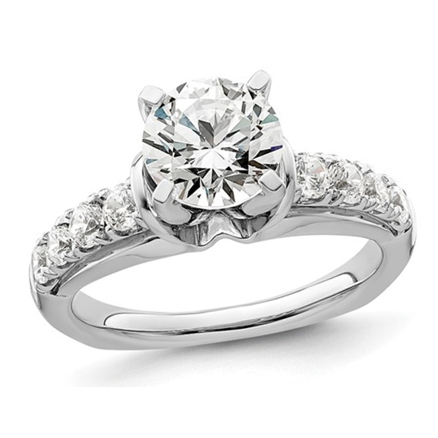 2.00 Carat (ctw VS2D-E-F) IGI Certified Round Lab-Grown Diamond Engagement Ring 14K White Gold Image 1