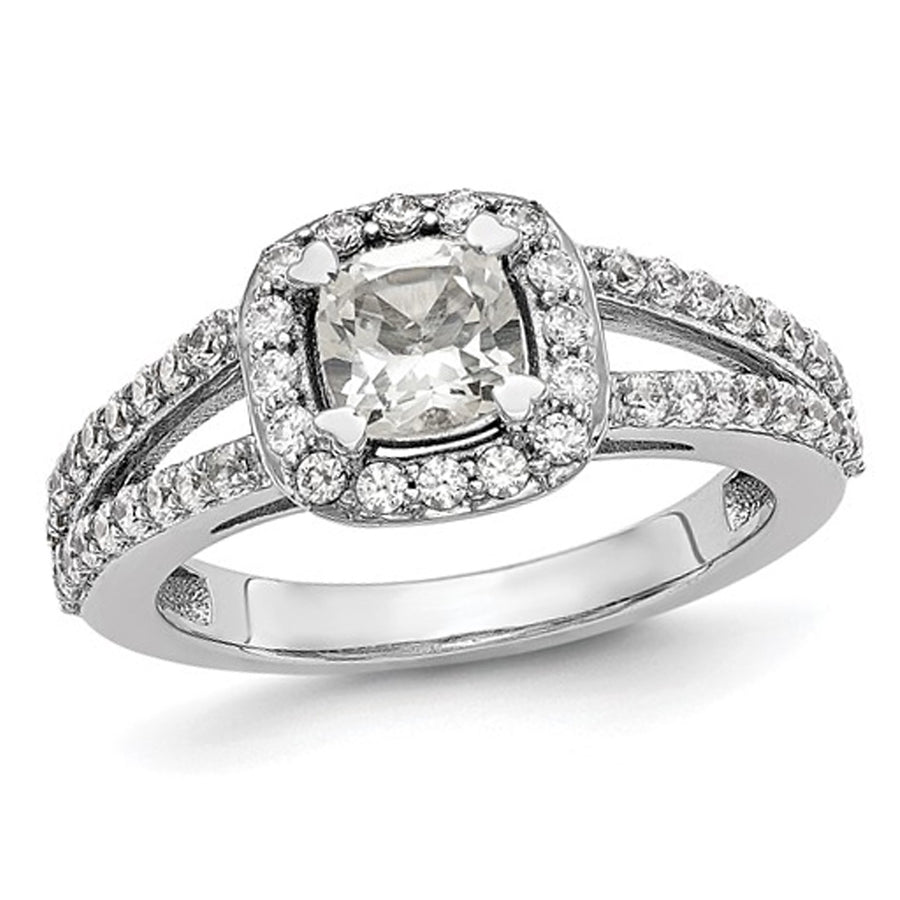 1.60 Carat (ctw VS2D-E-F) GCAL Certified Lab-Grown Pear Diamond Engagement Ring 14K White Gold Image 1