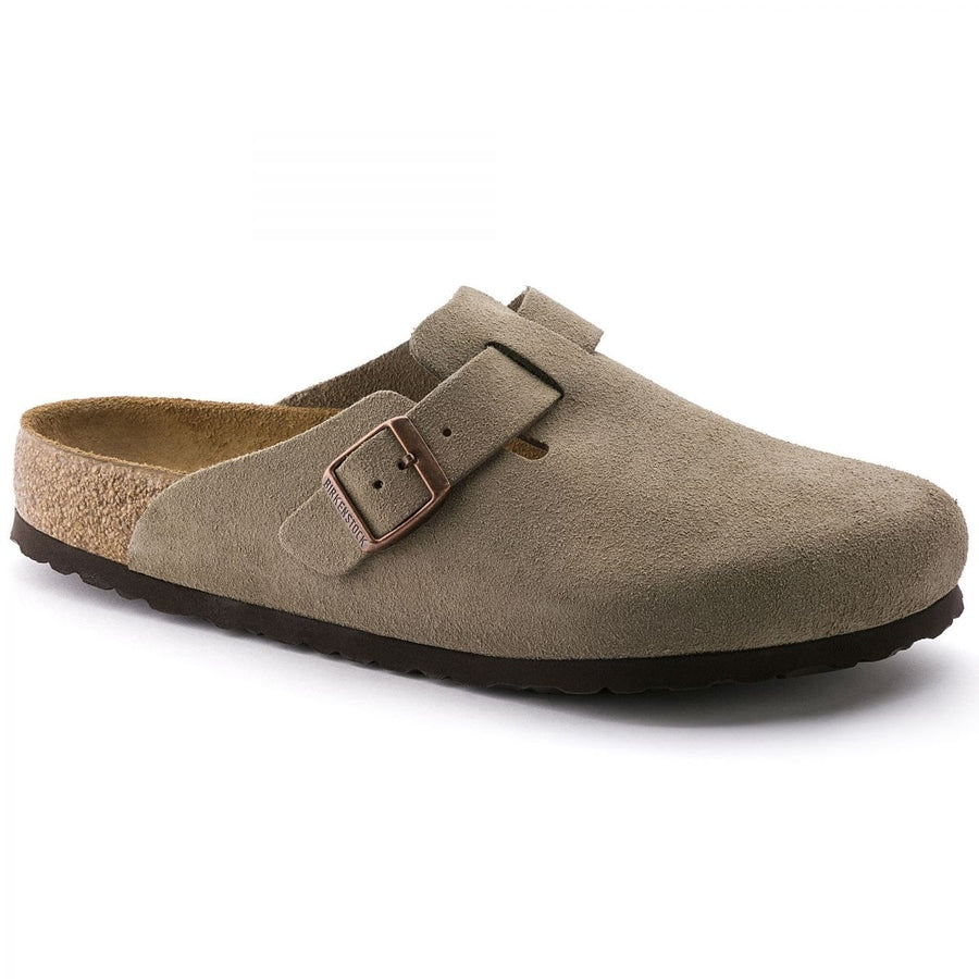 BIRKENSTOCK Unisex Boston Soft Footbed Taupe Suede - 0560771 and 0560773  TAUPE SUEDE Image 1
