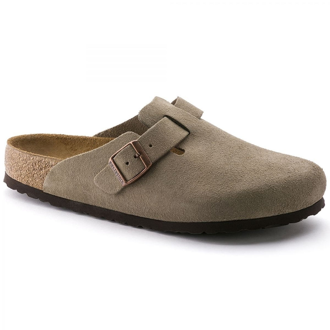 BIRKENSTOCK Unisex Boston Soft Footbed Taupe Suede - 0560771 & 0560773  TAUPE SUEDE Image 1