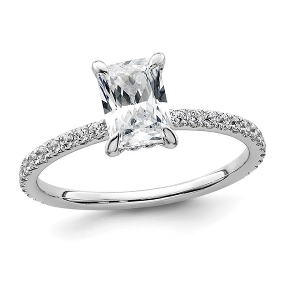 1.32 Carat (ctw VS2G-H) Certified Lab-Grown Radiant Diamond Engagement Ring 14K White Gold Image 1