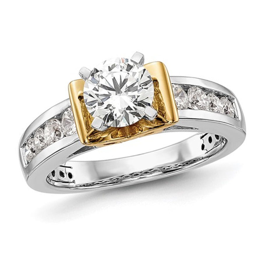 1.65 Carat (ctw VS2-VS1D-E-F) IGI Certified Lab-Grown Diamond Engagement Ring 14K White and Yellow Gold Image 1