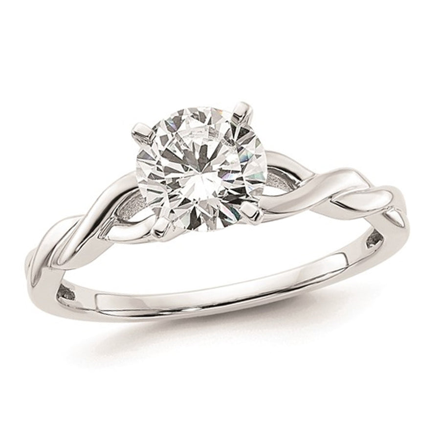 1.00 Carat (ctw VS2-VS1D-E-F) IGI Certified Lab-Grown Diamond Twist Engagement Ring in 14K White Gold Image 1