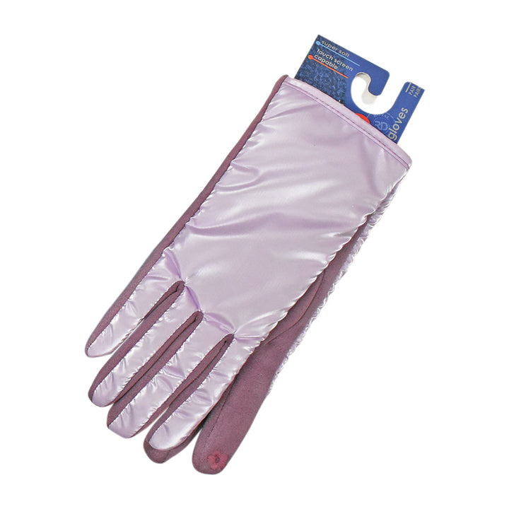 3-Pack Ladies Shiny Touch Screen Suede Style Fashion Gloves Image 3