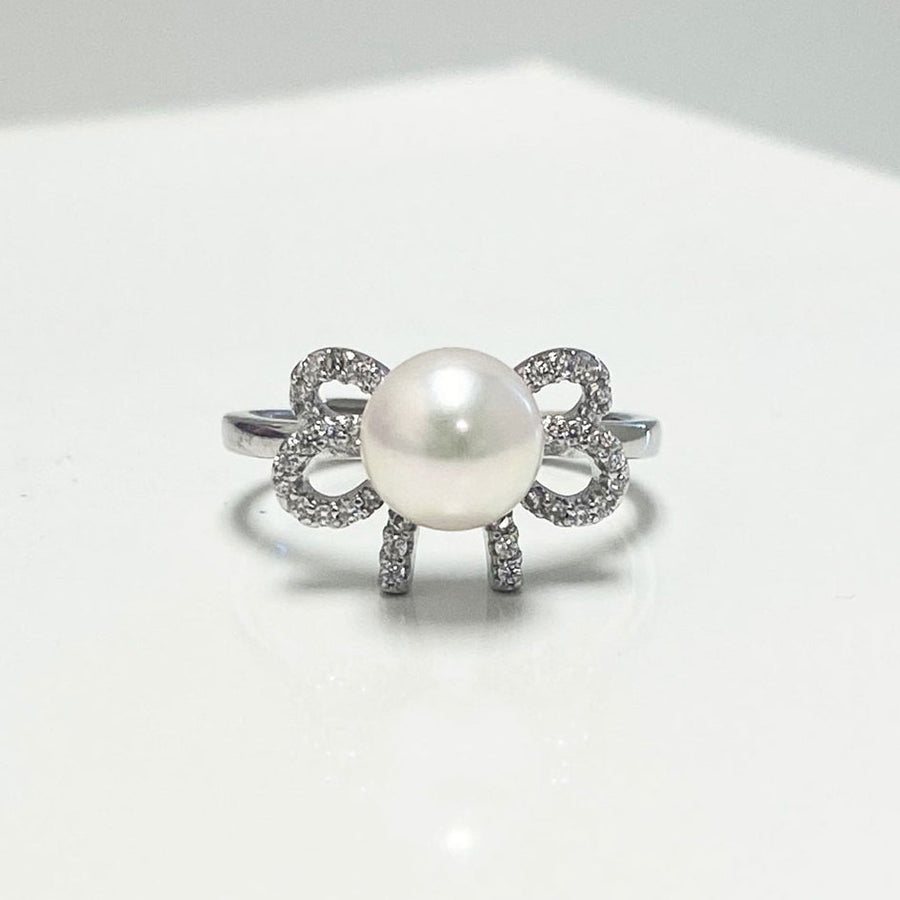 Aiden Akoya Pearl Bow Ring Image 1