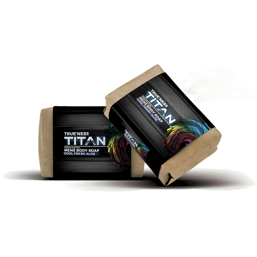 Trueness Titan For Men Cool Fresh Aloe Handcrafted Bar Scrub 3 Pact Image 1