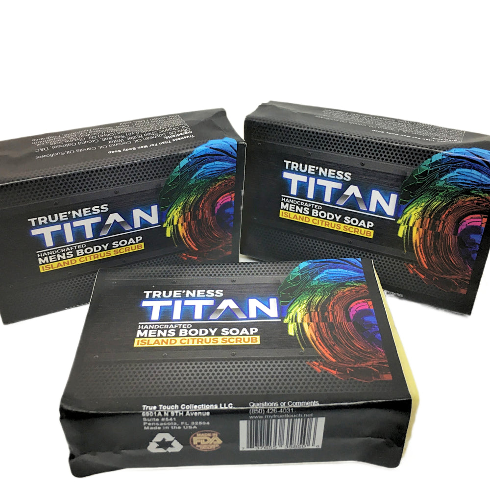 Trueness Titan Mens Island Citrus Bar Scrub {3) Multi-pack Image 2
