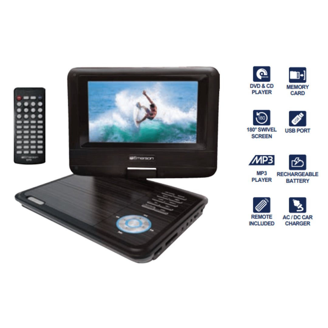 Emerson 7-Inch DVD Player with Built-in Speaker and Multiple Supported Formats Image 10