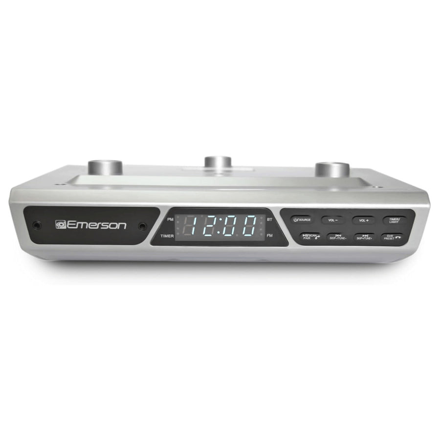 Emerson Under Cabinet FM Radio w BluetoothStation Memory and Clock with Timer Image 1