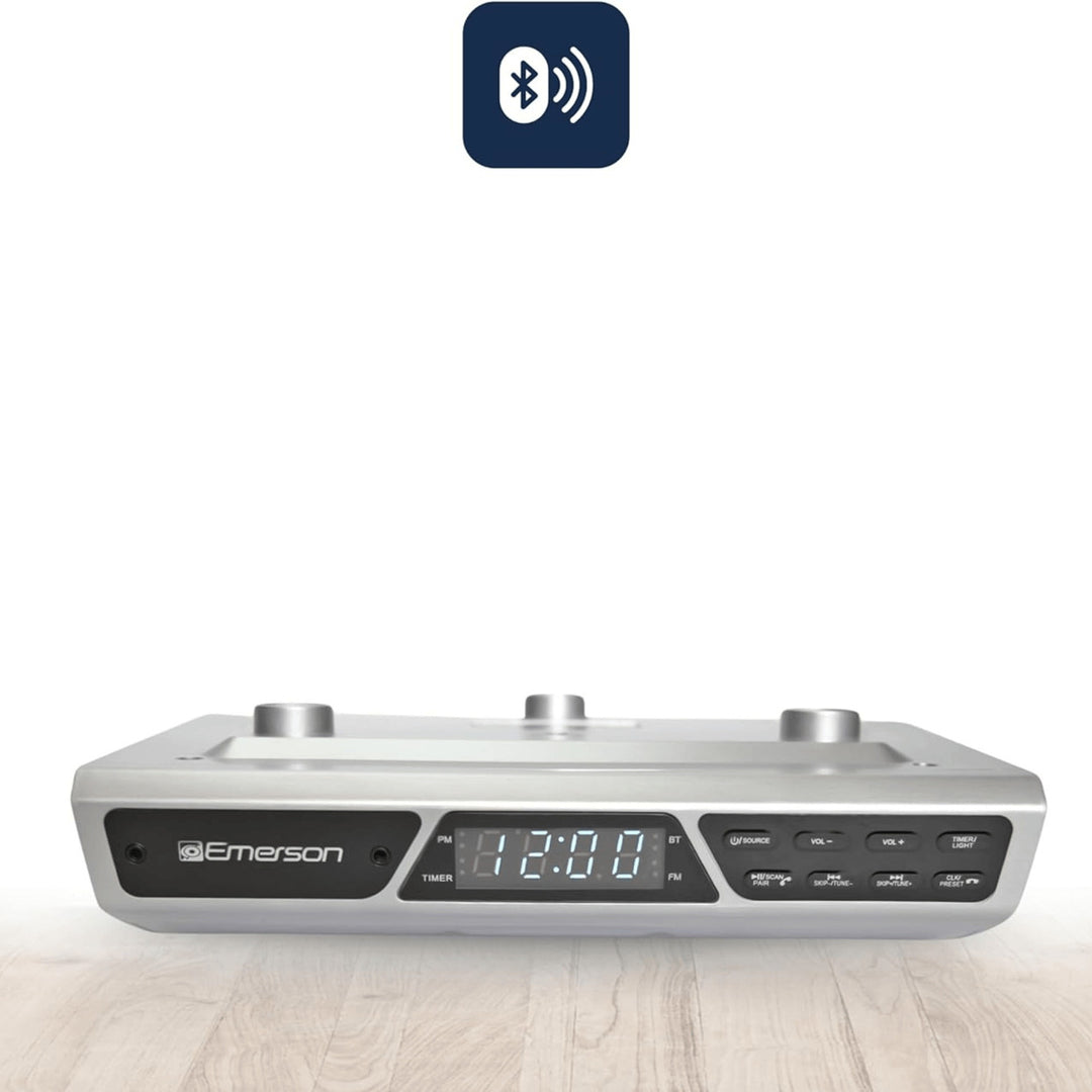 Emerson Under Cabinet FM Radio w BluetoothStation Memory and Clock with Timer Image 11