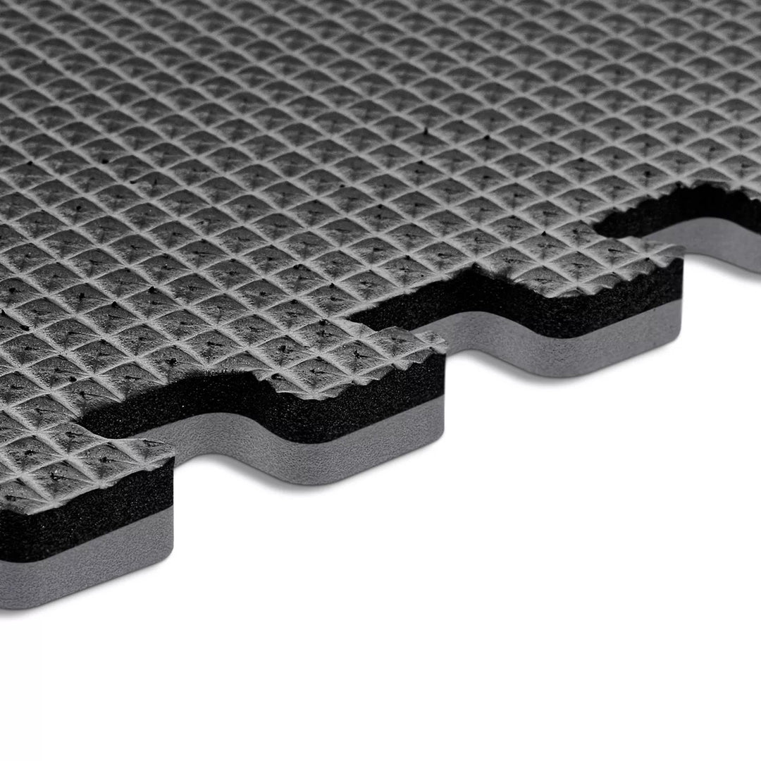Norsk 25" x 25" Reversible Foam FlooringGray Wood and Black9 Tiles Image 4