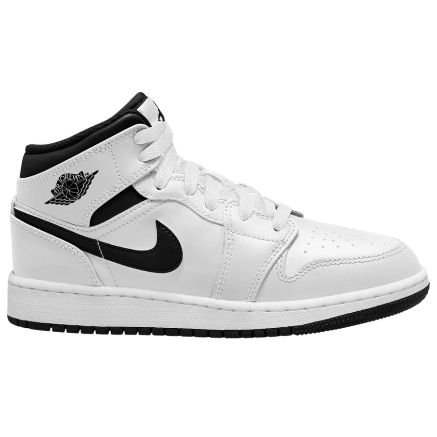 Nike Air Jordan 1 Mid White/Black-White-Black DQ8423-132 Grade-School Image 1