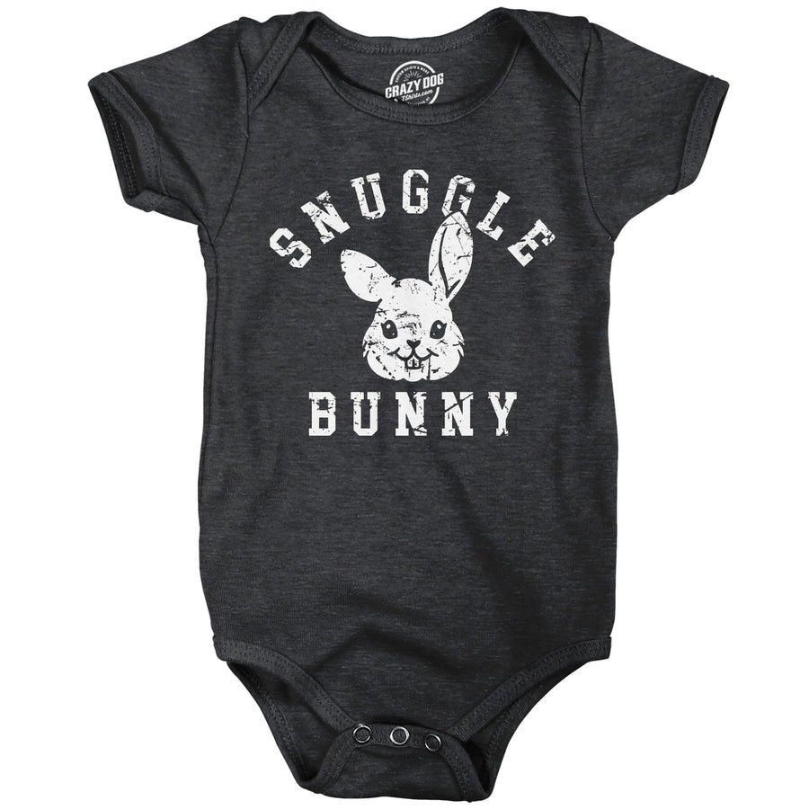 Snuggle Bunny Baby Bodysuit Funny Easter Sunday Jumper For Infants Image 1