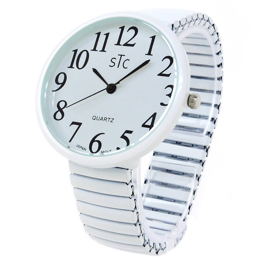 CLEARANCE SALE - Super Large Face Stretch Band Watch (STC White) Image 1