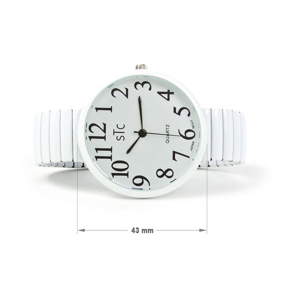 CLEARANCE SALE - Super Large Face Stretch Band Watch (STC White) Image 2
